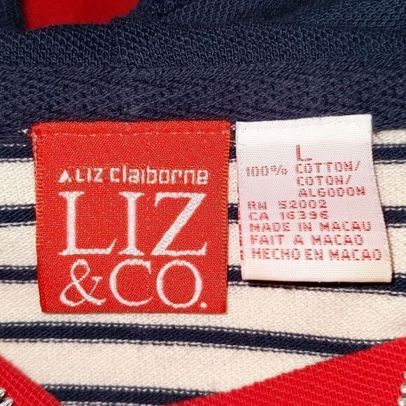 Liz & Co. Vintage USA hooded pullover sweatshirt size L - Picture 2 of 7